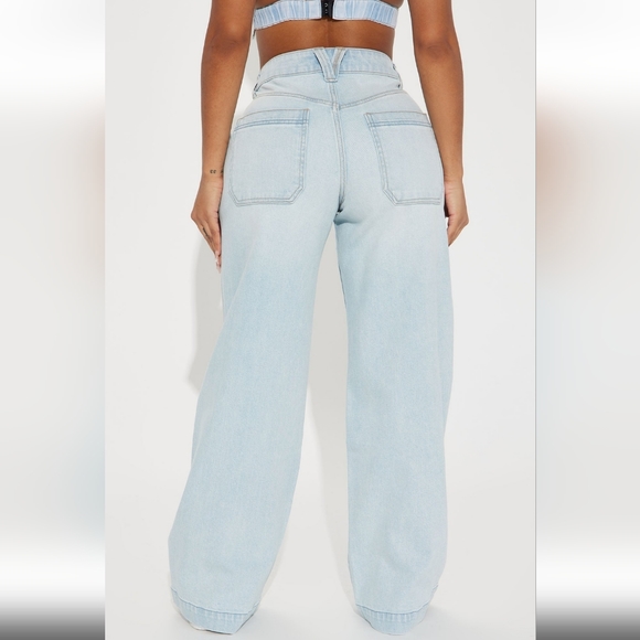 Fashion Nova Jeans - New Obsession Baggy Wide Leg Jean - Light - Picture 3 of 3